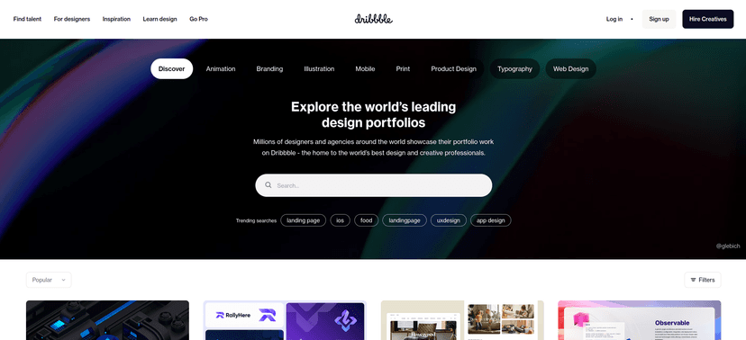 Dribbble is where designers gain inspiration, feedback, community, and jobs and is your best resource to discover and connect with designers worldwide.